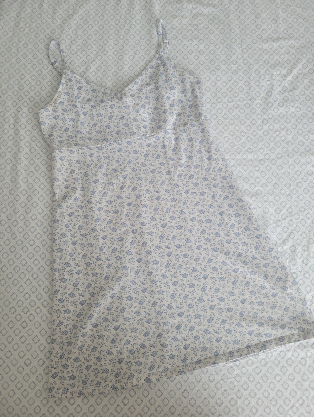 Hollister cotton spaghetti strap adjustable blue and white summer dress